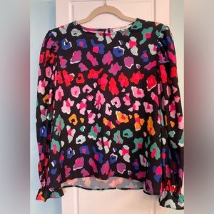 Crosby long sleeve cheetah blouse